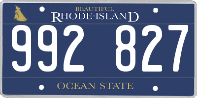 RI license plate 992827