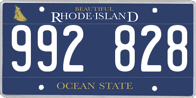 RI license plate 992828