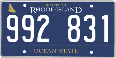 RI license plate 992831