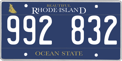 RI license plate 992832