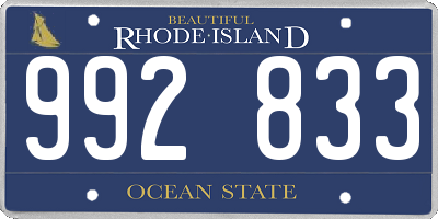 RI license plate 992833