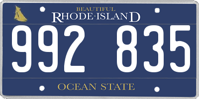 RI license plate 992835