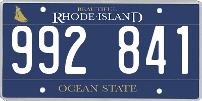 RI license plate 992841