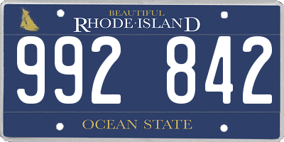 RI license plate 992842