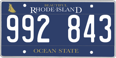 RI license plate 992843