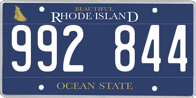 RI license plate 992844