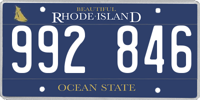 RI license plate 992846