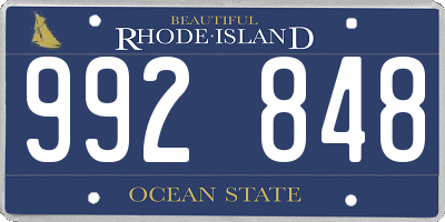 RI license plate 992848