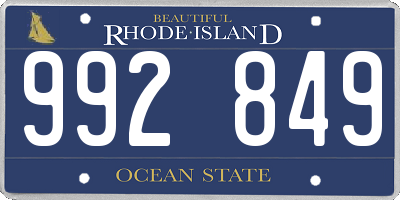 RI license plate 992849