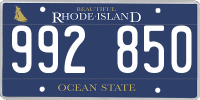 RI license plate 992850