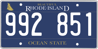 RI license plate 992851