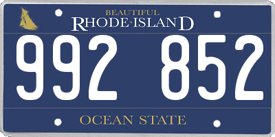 RI license plate 992852