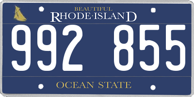 RI license plate 992855