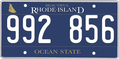 RI license plate 992856