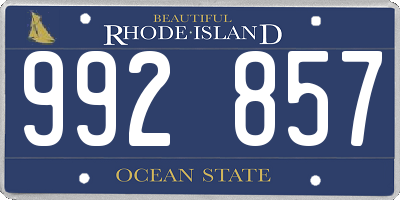 RI license plate 992857