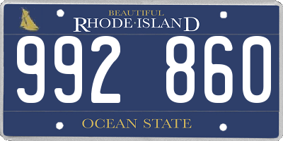 RI license plate 992860