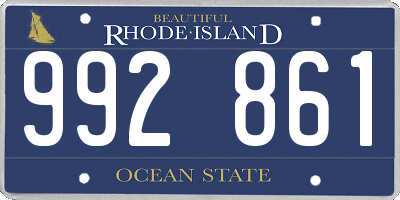 RI license plate 992861