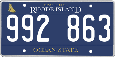 RI license plate 992863