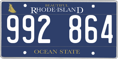 RI license plate 992864