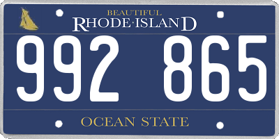 RI license plate 992865