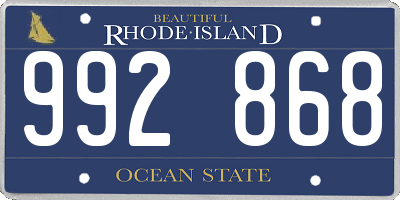 RI license plate 992868