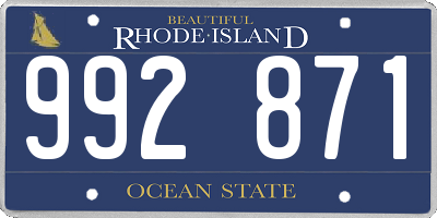 RI license plate 992871