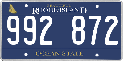 RI license plate 992872