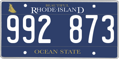 RI license plate 992873