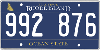 RI license plate 992876