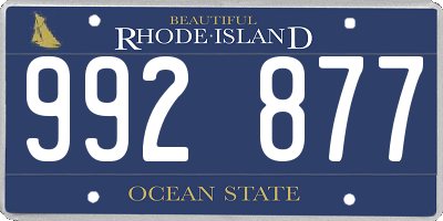 RI license plate 992877