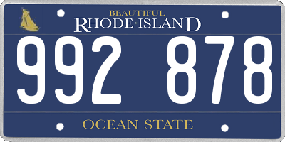 RI license plate 992878