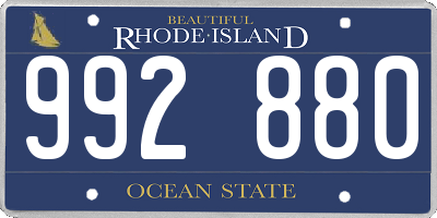 RI license plate 992880