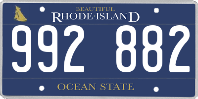 RI license plate 992882