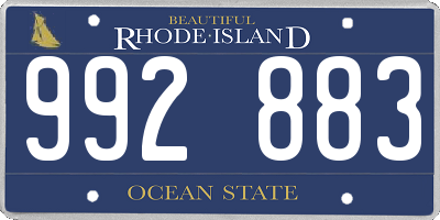 RI license plate 992883