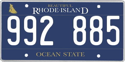 RI license plate 992885