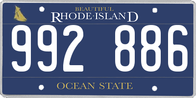 RI license plate 992886