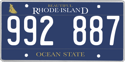 RI license plate 992887