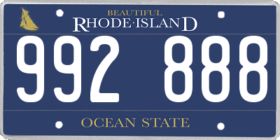 RI license plate 992888