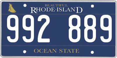 RI license plate 992889