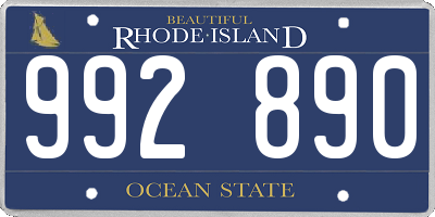 RI license plate 992890