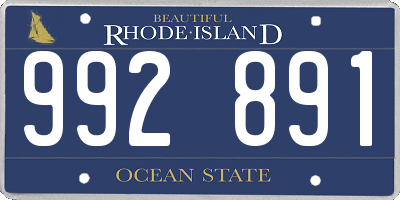 RI license plate 992891