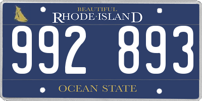 RI license plate 992893