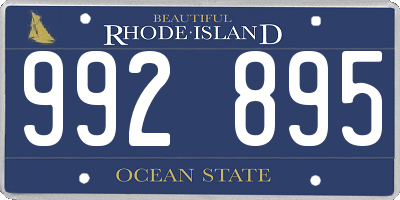 RI license plate 992895