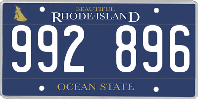 RI license plate 992896