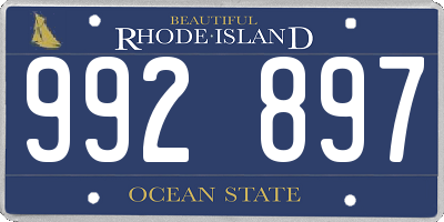 RI license plate 992897