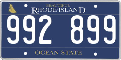 RI license plate 992899