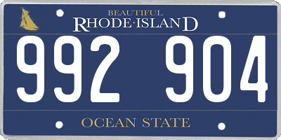 RI license plate 992904