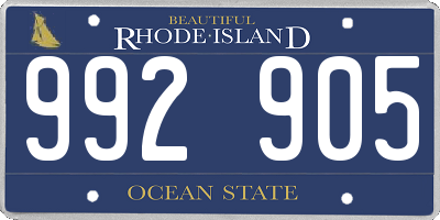 RI license plate 992905