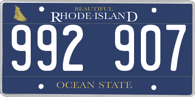 RI license plate 992907