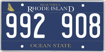 RI license plate 992908